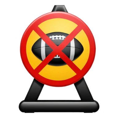 traffic sign style emoji of no rugby allowed sticker