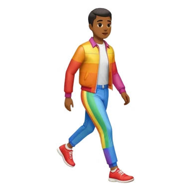 a person walking fast in gay clothing sticker
