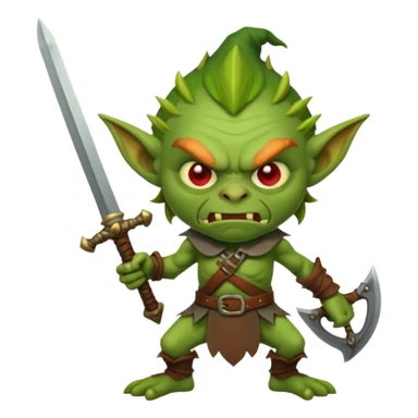 make an angry looking goblin holding a sword sticker