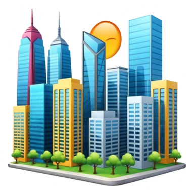 beautiful modern city emoji png sticker