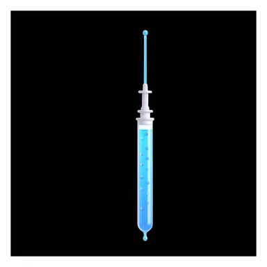 simple syringe with a glowing droplet, symbolizing the IVF trigger shot, modern emoji style sticker