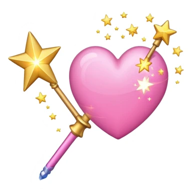 pink heart shooting star effect on end of a wand sticker