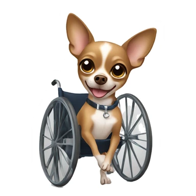 a brown Chihuahua dog in a wheelchair sticker