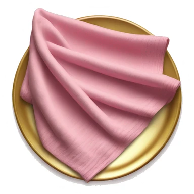 Realistic pink and gold folded dish towel. sticker