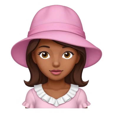 rihanah wearing Pink Hat, white dress sticker