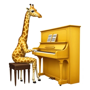une giraffe qui joue au piano sticker
