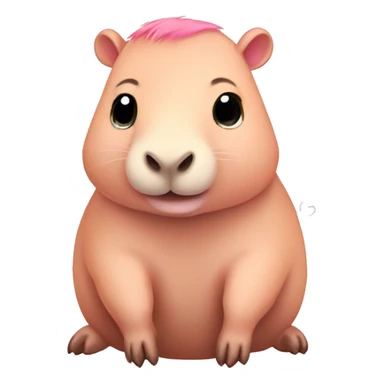 Cute light pink capybara with hearts sticker