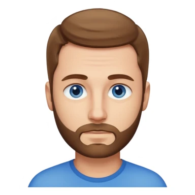 homme yeux bleus presque chauve mais encore avec des cheveux clairsemées et une barbe courte sticker