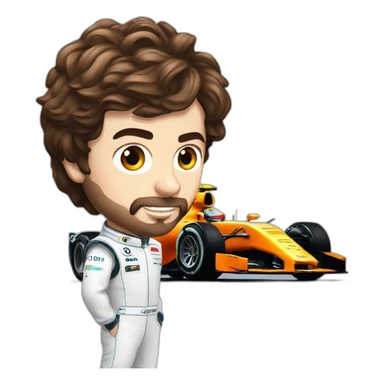 fernando alonso con su formula 1 aston martin sticker