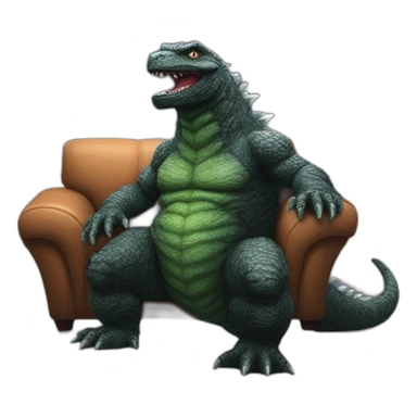 Godzilla fait dodo dans un canapé sticker