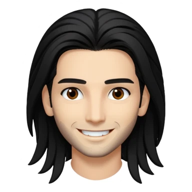 Bill Kaulitz with black long hair, brown eyes sticker
