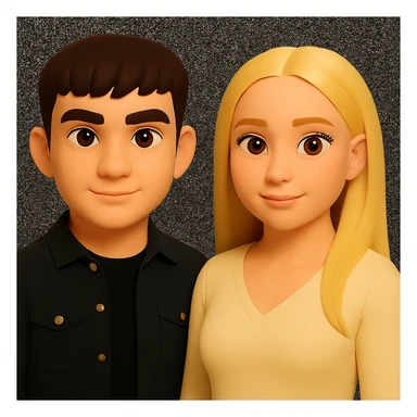 Keep the image unchanged except slightly spread the people apart from each other. Preserve the original style and background as is. sticker