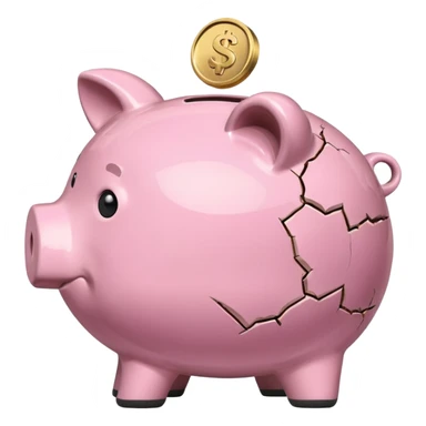 empty piggy bank sticker