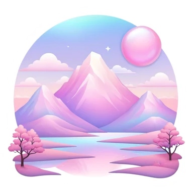  White-pink-Iridescent-aesthetic-scenery-Decoration sticker