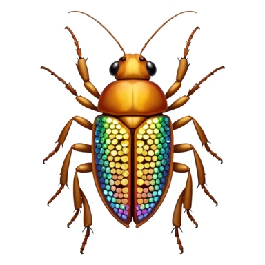 yellow bedazzled cockroach sticker