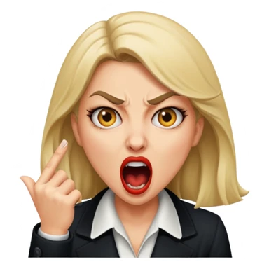 mafia girl yelling, expressive, dramatic sticker