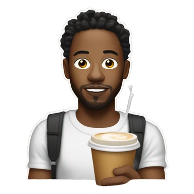 Kendrick Lamar holding a latte sticker