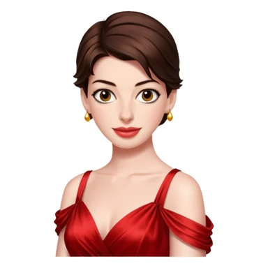Anne Hathaway in red dress sticker