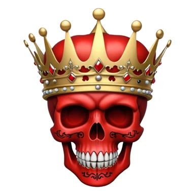 red and black skull with crown sticker