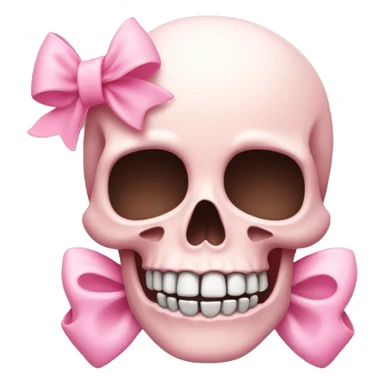 Light pink skull with a bow sticker