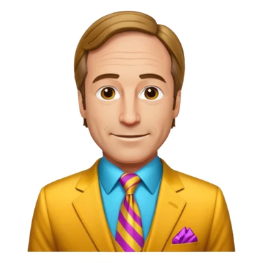 Design Saul Goodman in a flashy suit with colorful tie & confident smile. sticker