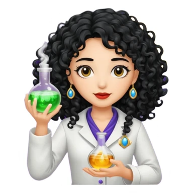 latina moon alchemist woman curly black hair potion sticker