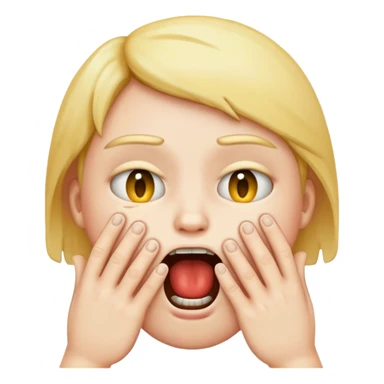 Emoji choking it self with hands sticker