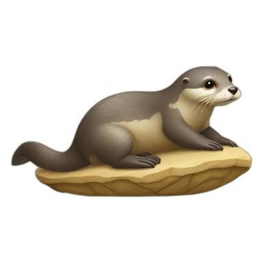 Loutre sur tortue  sticker