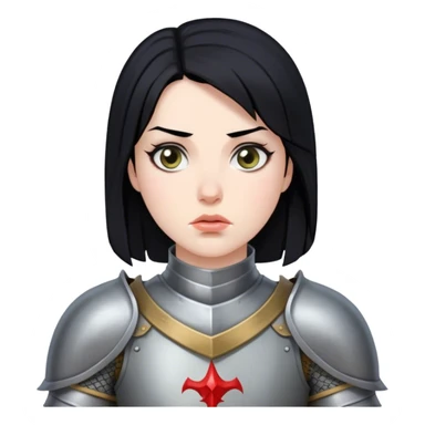 woman knight black hair sticker
