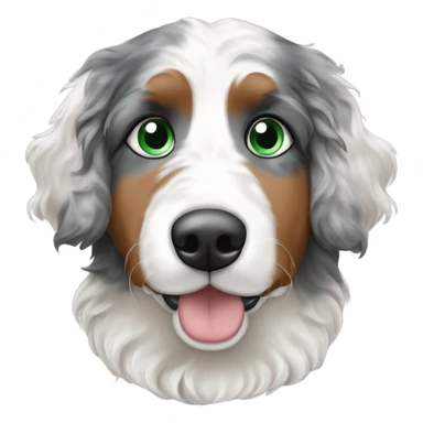 merle bernedoodle with one blue eye and one green eye sticker