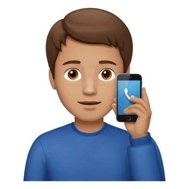 man with brown hair talking on the smartphone sticker