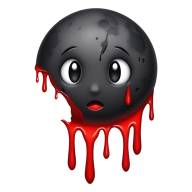 Black moon with blood dripping from it  sticker