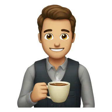Hombre tomando una taza de café  sticker