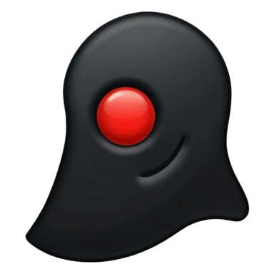 iOS sticker, dark mark, black shape, red dot, minimal sticker