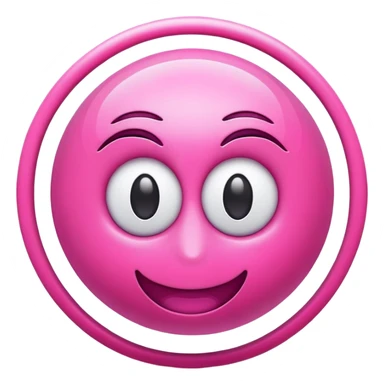 Create a stylish pink-themed icon for Blender, the free 3D software. Use the signature Blender logo shape (circular eye and swoosh) as inspiration, but color it with soft or vibrant shades of pink. Make it modern, glossy, and visually appealing as a brand emoji. Keep the 3D theme in mind sticker