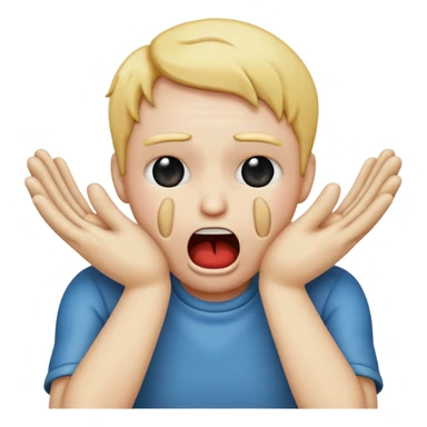 Emoji choking it self with hands sticker