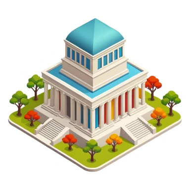 Isometric art museum sticker