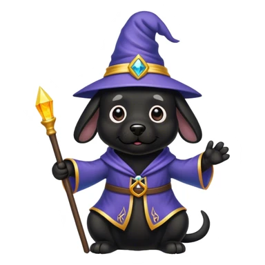 black dog Wizard sticker