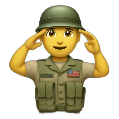 Soldier with army helmet saluting  sticker