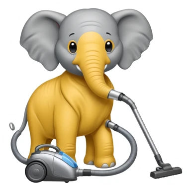 elephant pushing vacuum cleaner sticker