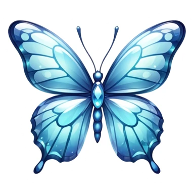 Shiny sparkly transparent glass-crystal-butterfly sticker