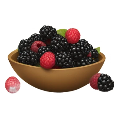 Square bowl of blackberries and raspberries  sticker