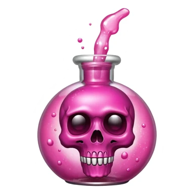 glitter toxic pink potion with dead symbol
 sticker