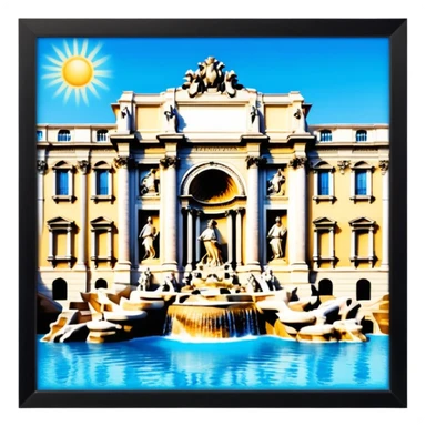 trevi fountain view from up above sticker