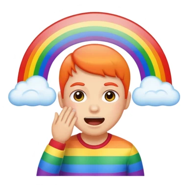 a person farting a rainbow  sticker