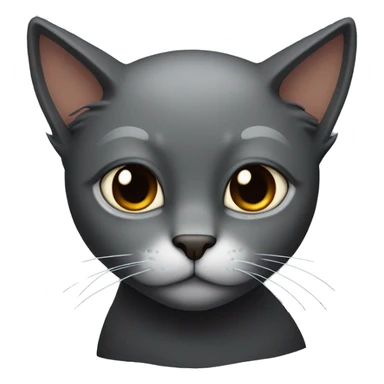 black cat with brown eyes and a broken tail sticker