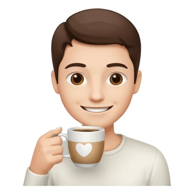 a white hand holding a cup of coffee sticker