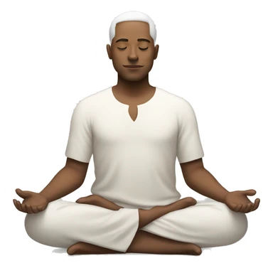 white man meditating sticker