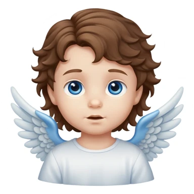  Baby boy angel with brown wavy hair blue eyes sticker