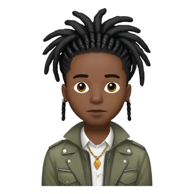 Steve Lacy with black dreads and stylish outfit sticker